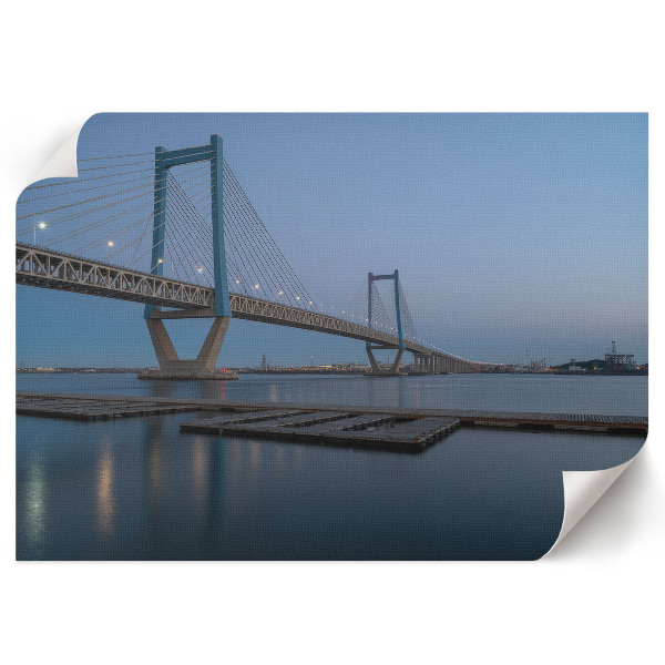 Canvas poster Night Bridge