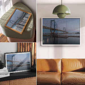 Canvas poster Night Bridge