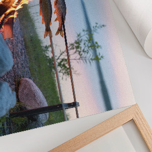 Bonfire by the Lake wall poster
