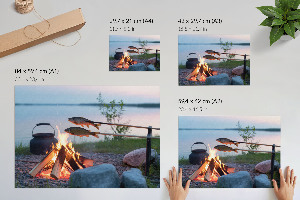 Wall poster Bonfire by the lake