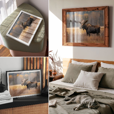 Canvas poster featuring an autumn moose
