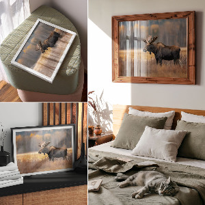 Canvas poster featuring an autumn moose