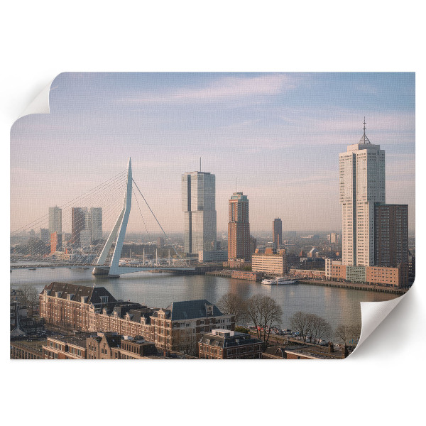 Modern wall art poster featuring a contemporary cityscape