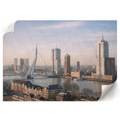 Modern wall art poster featuring a contemporary cityscape