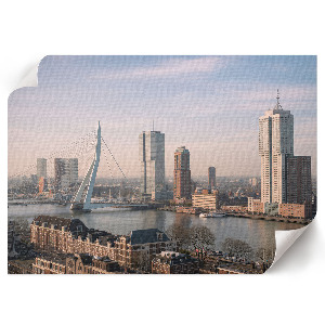 Modern wall art poster featuring a contemporary cityscape
