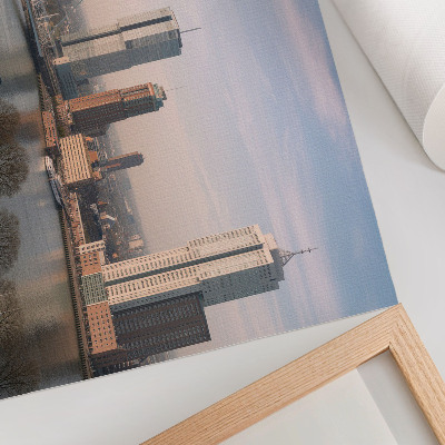 Modern wall art poster featuring a contemporary cityscape