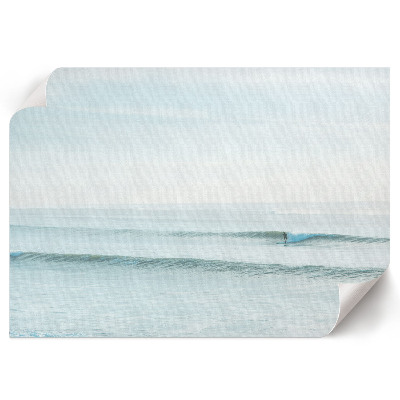 Modern wall art poster featuring ocean waves