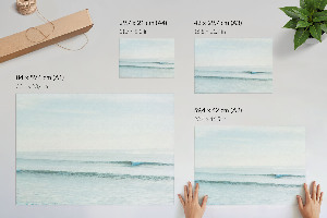 Modern wall art poster featuring ocean waves