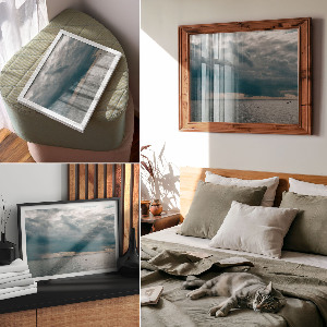 Canvas poster depicting the sea in a storm