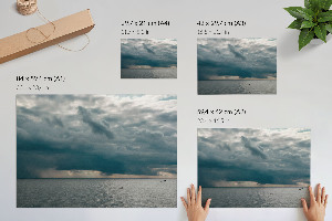 Canvas poster depicting the sea in a storm