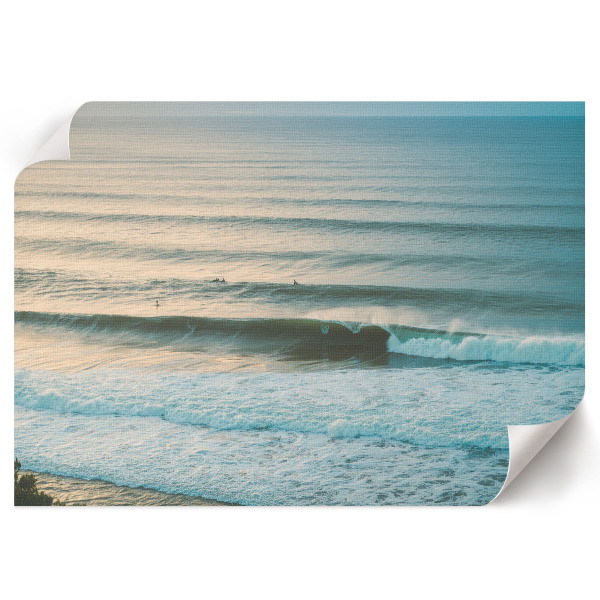 Modern wall art poster with ocean waves