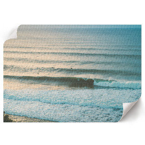 Modern wall art poster with ocean waves