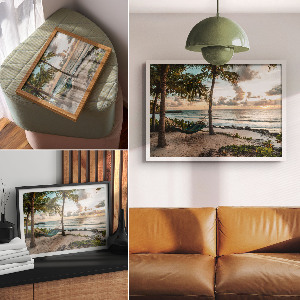 Premium wall art featuring a tropical beach