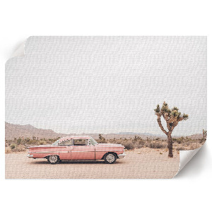 Canvas poster with a retro landscape motif