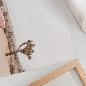 Canvas poster with a retro landscape motif
