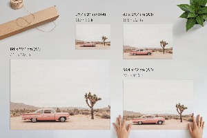 Canvas poster with a retro landscape motif