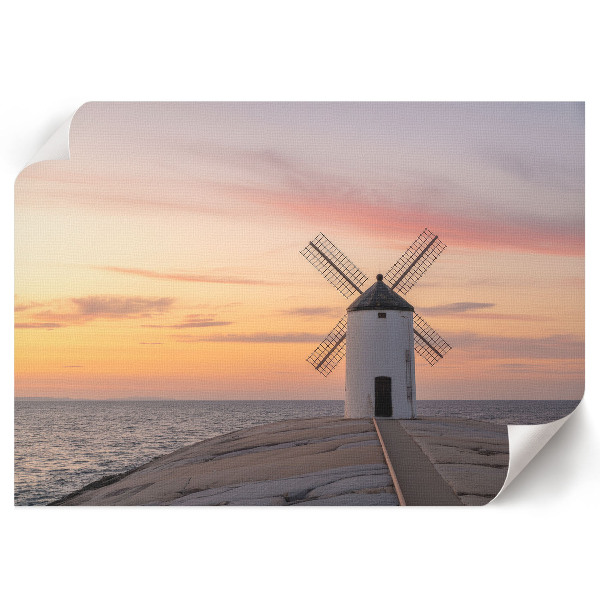 Wall poster featuring a seaside windmill