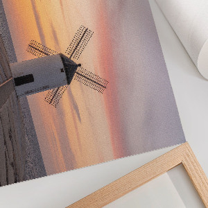 Wall poster featuring a seaside windmill