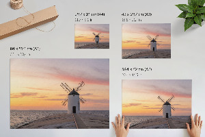 Wall poster featuring a seaside windmill