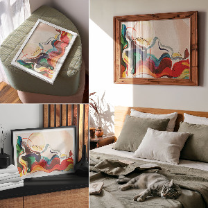 Premium wall art featuring a geometric abstraction