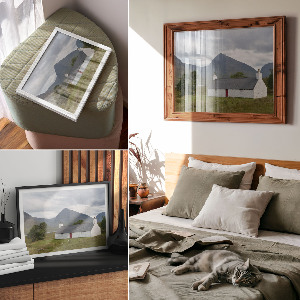 Wall poster with a mountain landscape