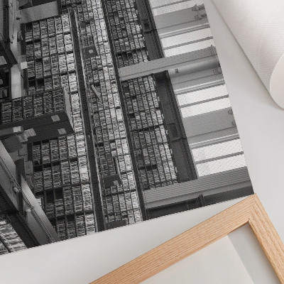 Modern wall art poster depicting a library interior
