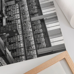 Modern wall art poster depicting a library interior