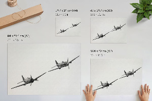 Canvas poster with a black airplane motif
