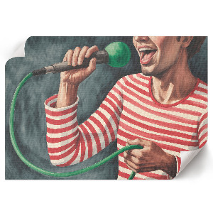 Modern wall art poster featuring a singing karaoke design