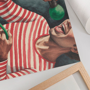 Modern wall art poster featuring a singing karaoke design