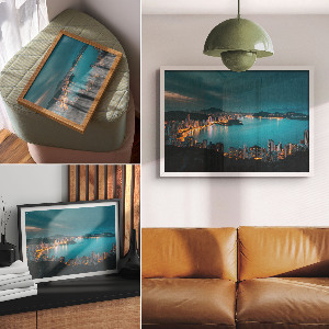 Premium wall art featuring a city at night