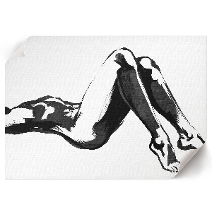 Modern wall art poster featuring a black and white study of the human body