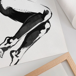Modern wall art poster featuring a black and white study of the human body