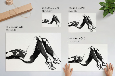 Modern wall art poster featuring a black and white study of the human body