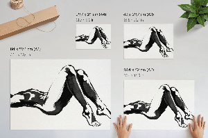 Modern wall art poster featuring a black and white study of the human body