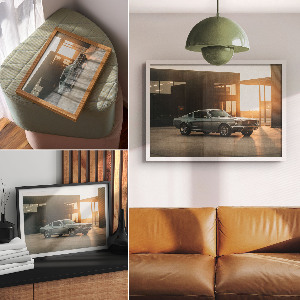 Premium wall art featuring a retro car