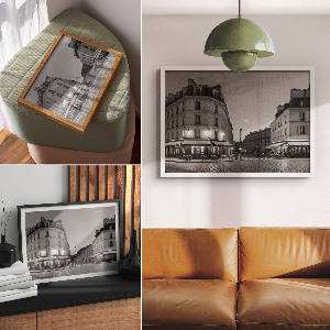 Canvas poster Night city