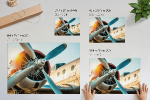 Wall poster showing a detailed view of an airplane