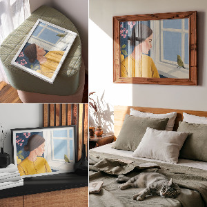 Modern wall art poster The Girl and the Bird