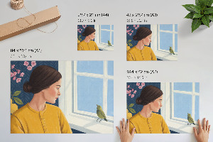 Modern wall art poster The Girl and the Bird