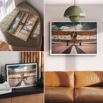 Canvas poster showing a plane taking off