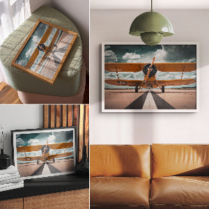 Canvas poster showing a plane taking off