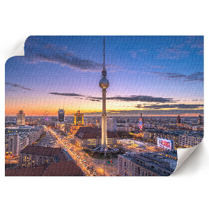 Modern wall art poster featuring a city tower