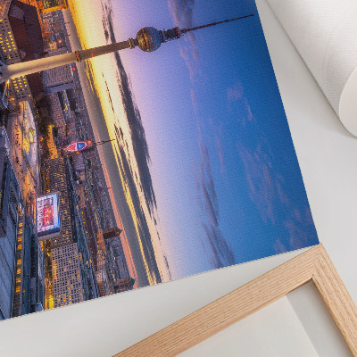 Modern wall art poster featuring a city tower