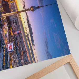 Modern wall art poster featuring a city tower