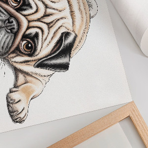 Canvas poster with a pug illustration
