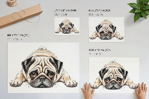 Canvas poster Pug illustration