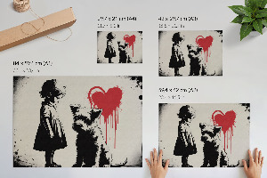 Modern wall art poster of a child and a dog