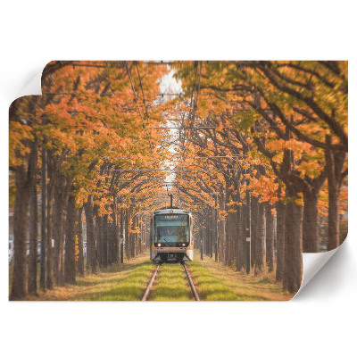 Canvas poster depicting an autumn tram