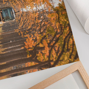 Canvas poster Autumn tram